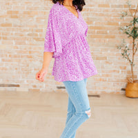 Dreamer Peplum Top in Lavender Leopard