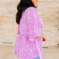 Dreamer Peplum Top in Lavender Leopard