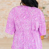 Dreamer Peplum Top in Lavender Leopard