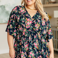 Dreamer Top in Navy and Pink Vintage Bouquet
