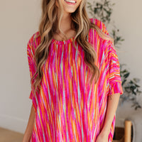 Essential Blouse in Magenta Kaleidoscope