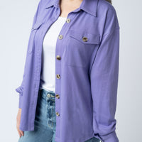 IN STOCK Brenna Button Down Top - Purple