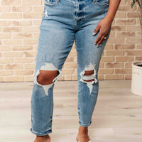 Frankie High Waist Distressed Boyfriend Jeans