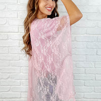 Good Days Ahead Lace Kimono In Mauve