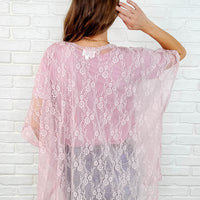 Good Days Ahead Lace Kimono In Mauve
