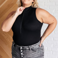 Higher and Higher Ribbed Zip Up Bodysuit