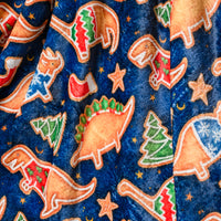 Holiday Fleece Blanket in Dino Cookie