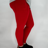 Ruby Red Leggings/Capri w/ Pockets!