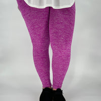 Magenta Fleece Leggings w/ Pockets