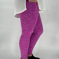 Magenta Fleece Leggings w/ Pockets