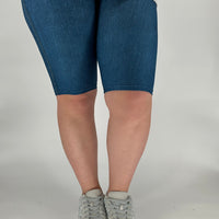 Blue Denim Bermuda Shorts w/ Back Pockets