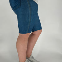 Blue Denim Bermuda Shorts w/ Back Pockets