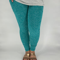 Teal Fleece Leggings w/ Pockets