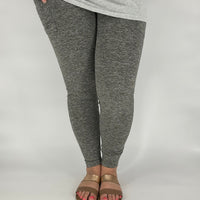 Gray Fleece Leggings w/ Pockets