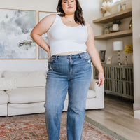 Katrina High Waist Distressed Denim Trousers