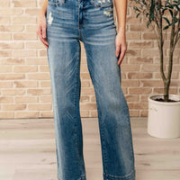 Katrina High Waist Distressed Denim Trousers