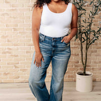 Katrina High Waist Distressed Denim Trousers