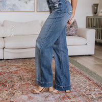 Katrina High Waist Distressed Denim Trousers