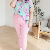 Lizzy Cap Sleeve Top in Lavender and Sky Floral