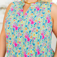Lizzy Tank Dress in Emerald Spring Floral