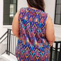 Lizzy Tank Top in Royal and Purple Deco