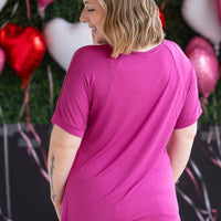 IN STOCK Bamboo V Neck Tee - Magenta