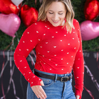 IN STOCK Blair Long Sleeve Top - Sweetheart Red
