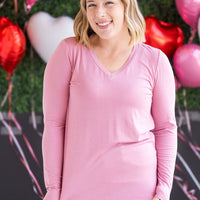 IN STOCK Larissa Long Sleeve Top - Rose