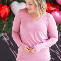 IN STOCK Larissa Long Sleeve Top - Rose