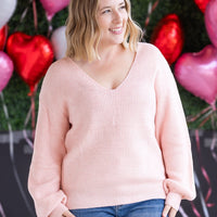 IN STOCK Bethany Bow Knit Sweater - Light Pink