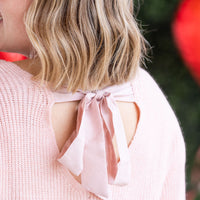 IN STOCK Bethany Bow Knit Sweater - Light Pink