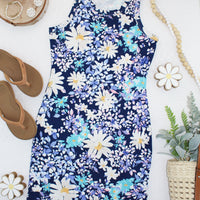 IN STOCK Mariah Ribbed Dress - Daisy Blues FINAL SALE