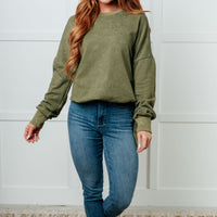 No Plain Jane Oversized Sweatshirt in Green