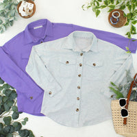 IN STOCK Brenna Button Down Top - Purple FINAL SALE