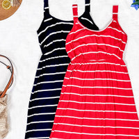 IN STOCK Reagan Ribbed Midi Dress - Red Stripes FINAL SALE