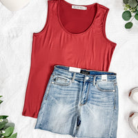 IN STOCK Luxe Crew Tank - Papaya FINAL SALE