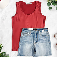 IN STOCK Luxe Crew Tank - Papaya FINAL SALE