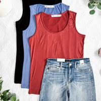 IN STOCK Luxe Crew Tank - Denim FINAL SALE