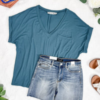 IN STOCK Sierra Pocket Top - Light Teal FINAL SALE