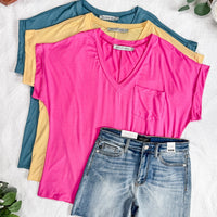 IN STOCK Sierra Pocket Top - Light Teal FINAL SALE