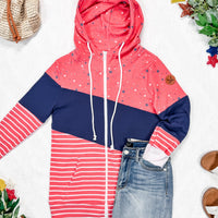 IN STOCK Colorblock Fullzip - Liberty Stars, Navy, and Stripes Trio FINAL SALE