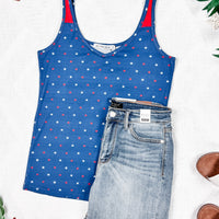 IN STOCK Poppy Tank - Blue Freedom Stars FINAL SALE