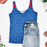 IN STOCK Poppy Tank - Blue Freedom Stars FINAL SALE