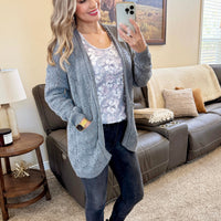 IN STOCK Open Knit Cardigan - Grey
