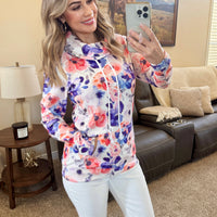 IN STOCK Soft Funnel Neck - Sunset Watercolor Floral