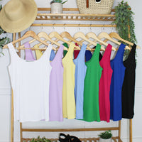 IN STOCK Rachel Ribbed Tank - Kelly Green