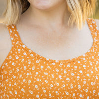 IN STOCK Reagan Ribbed Midi Dress - Pumpkin Floral FINAL SALE