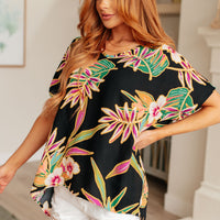 Tropical Bouquet V-Neck Top