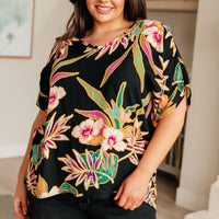 Tropical Bouquet V-Neck Top