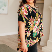 Tropical Bouquet V-Neck Top